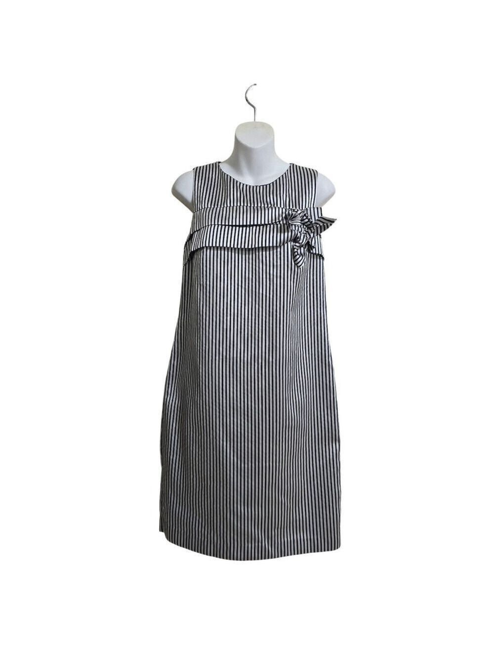 Banana Republic Double Bow Sleeveless Satin Striped Shift Dress Sz 4